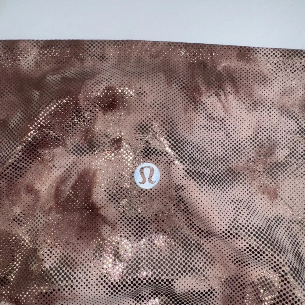 Lululemon Align Pant 25" Scallop‎ Shine Bronze Wash Metallic Rose Gold Size 6 - Picture 4 of 4